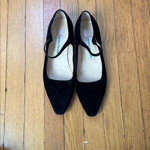 Manolo Blahnik Black Suede Mary Jane’s
